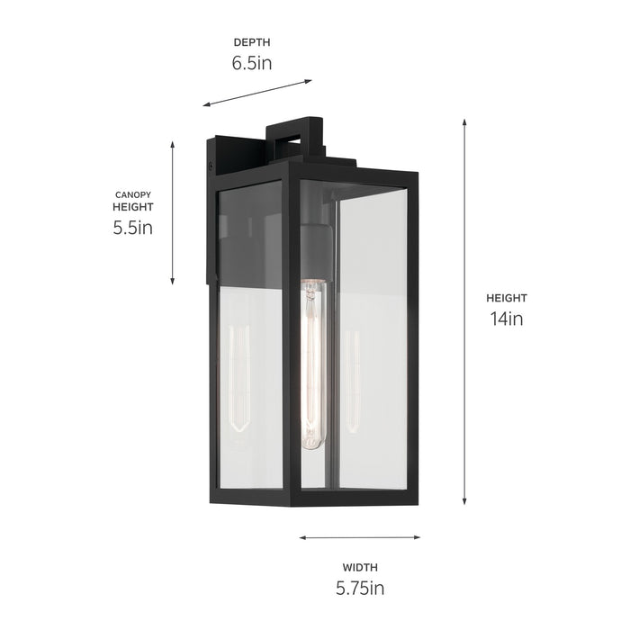 Kichler 59111BKT One Light Outdoor Wall Mount, Textured Black