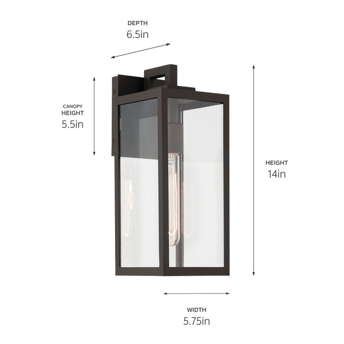 Kichler 59111OZ One Light Outdoor Wall Mount, Olde Bronze