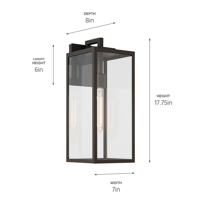 Kichler 59112OZ One Light Outdoor Wall Mount, Olde Bronze