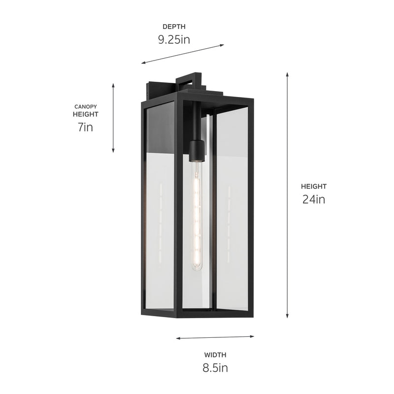 Kichler 59113BKT One Light Outdoor Wall Mount, Textured Black