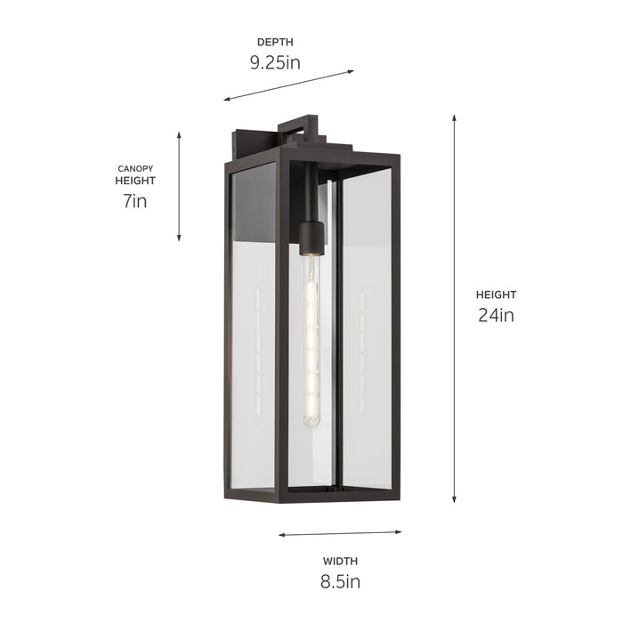 Kichler 59113OZ One Light Outdoor Wall Mount, Olde Bronze