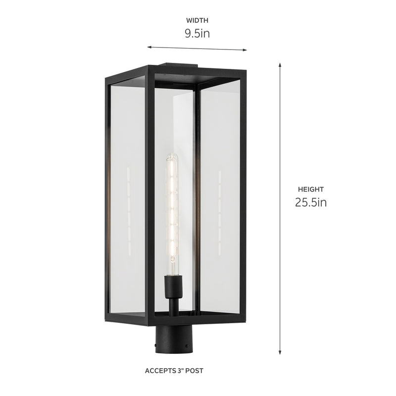 Kichler 59115BKT One Light Outdoor Post Mount, Textured Black