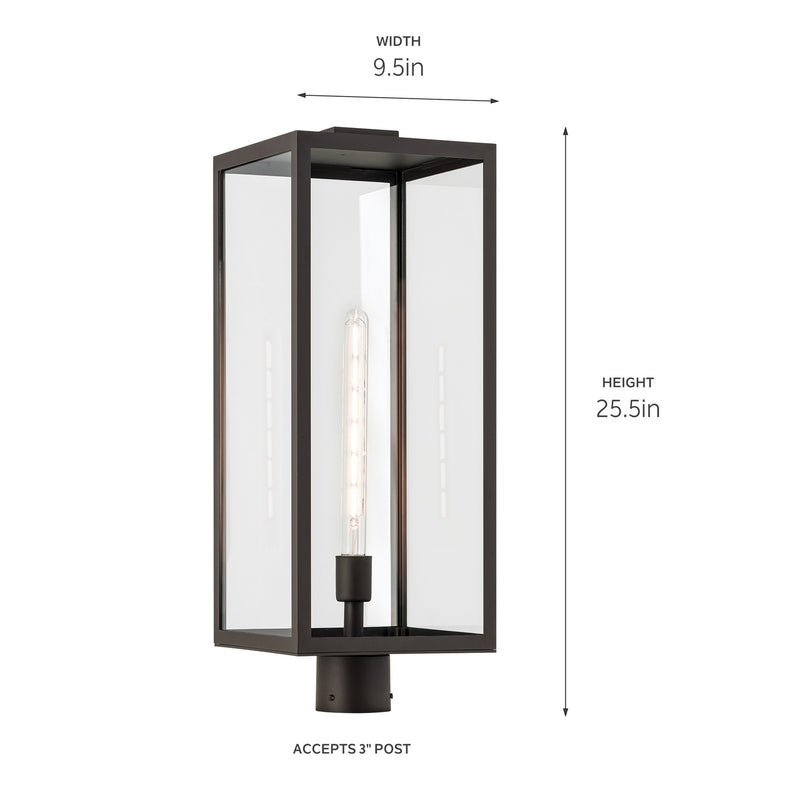 Kichler 59115OZ One Light Outdoor Post Mount, Olde Bronze