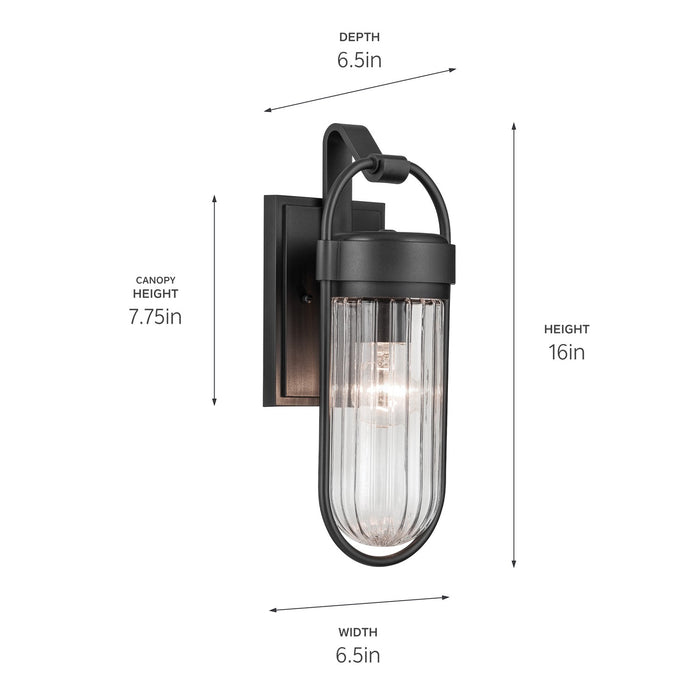 Kichler 59123BKT One Light Outdoor Wall Mount, Textured Black