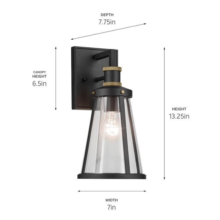 Kichler 59146BKT One Light Outdoor Wall Mount, Textured Black