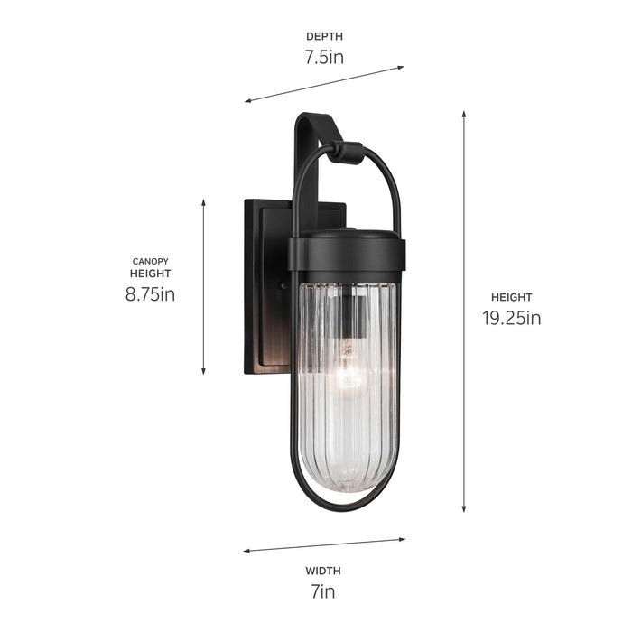 Kichler 59124BKT One Light Outdoor Wall Mount, Textured Black