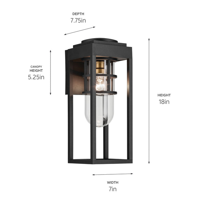 Kichler 59138BKT One Light Outdoor Wall Mount, Textured Black