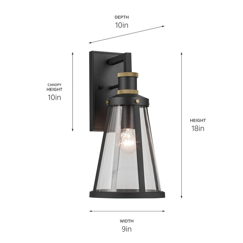 Kichler 59147BKT One Light Outdoor Wall Mount, Textured Black
