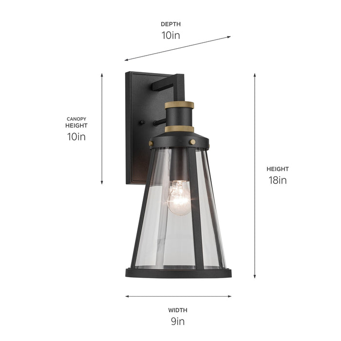 Kichler 59147BKT One Light Outdoor Wall Mount, Textured Black