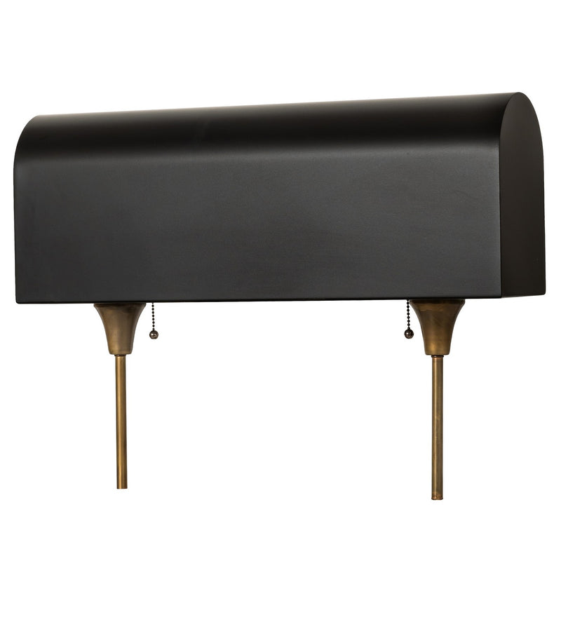 Meyda Tiffany 229490 Two Light Table Lamp, Solar Black/Vintage Brass/Matte White