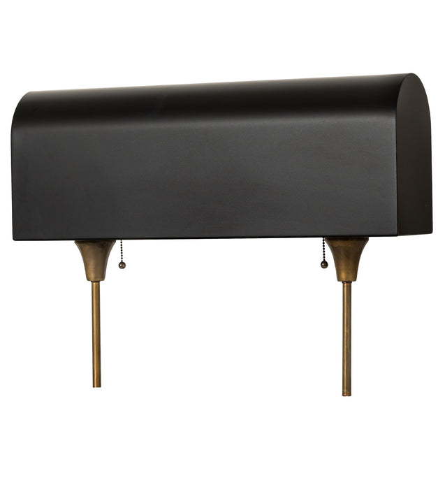 Meyda Tiffany 229490 Two Light Table Lamp, Solar Black/Vintage Brass/Matte White