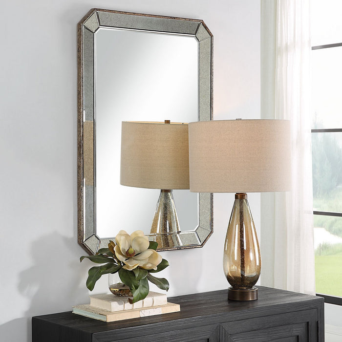 Uttermost 09927 Vanity Mirror, Antiqued Silver