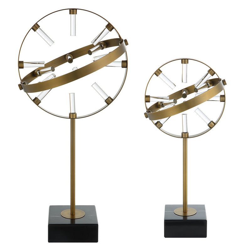 Uttermost 18087 Sculptures, Set Of 2, Black Marble