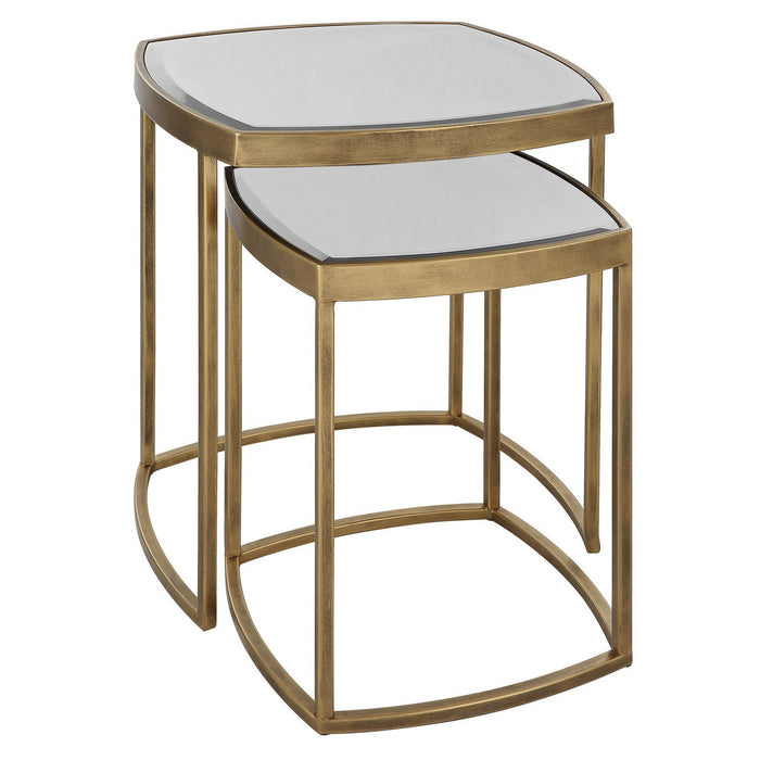 Uttermost 22957 Nesting Tables, Set Of 2, Antique Gold