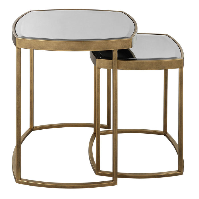Uttermost 22957 Nesting Tables, Set Of 2, Antique Gold