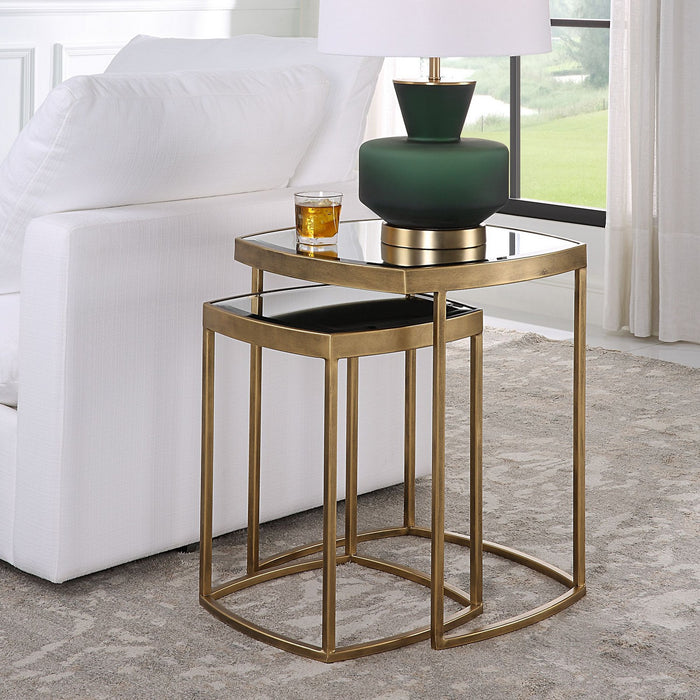 Uttermost 22957 Nesting Tables, Set Of 2, Antique Gold