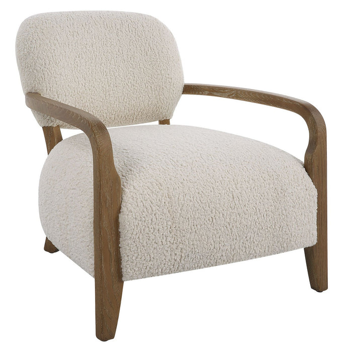 Uttermost 23772 Accent Chair, Solid Oak Tapered