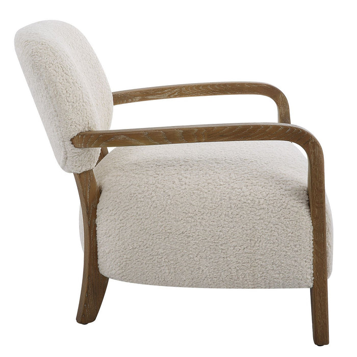 Uttermost 23772 Accent Chair, Solid Oak Tapered