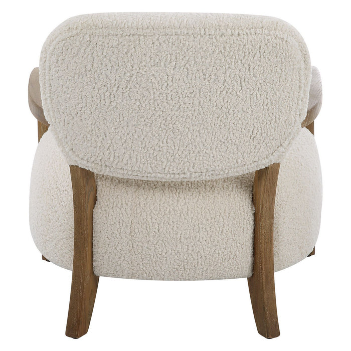 Uttermost 23772 Accent Chair, Solid Oak Tapered