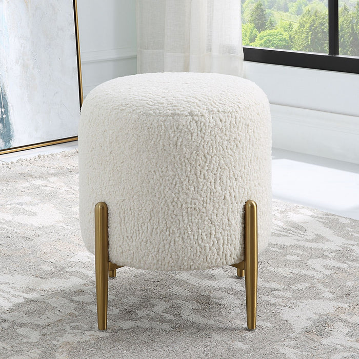 Uttermost 23821 Ottoman, Brushed Brass