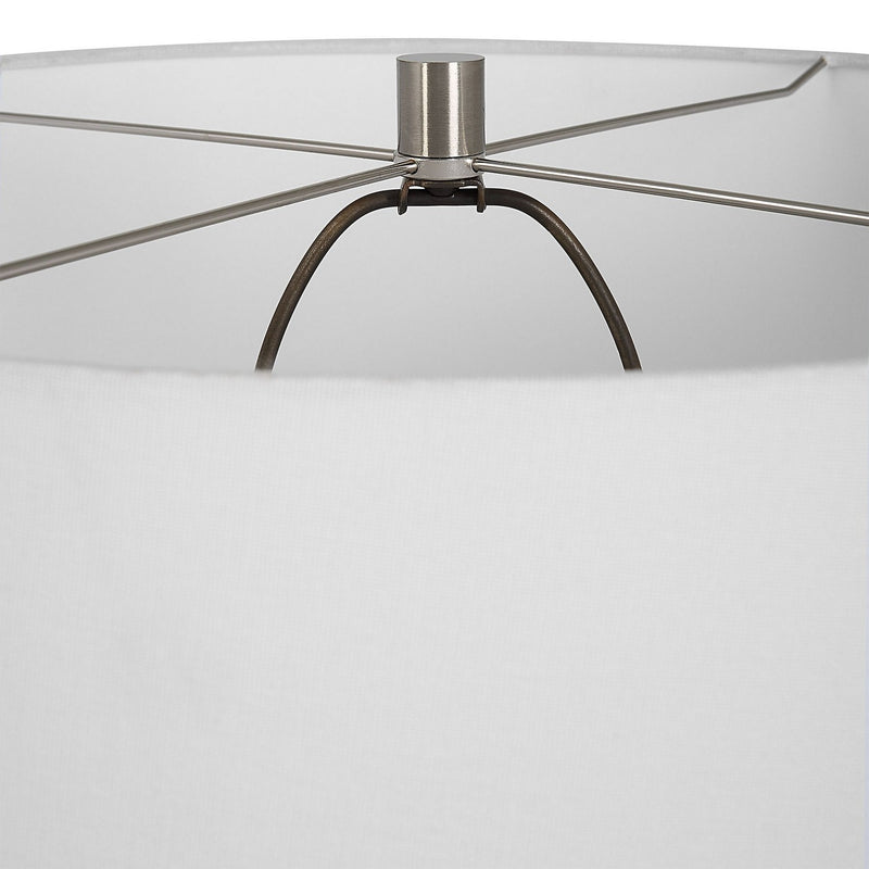 Uttermost 30236-1 One Light Table Lamp, Brushed Nickel