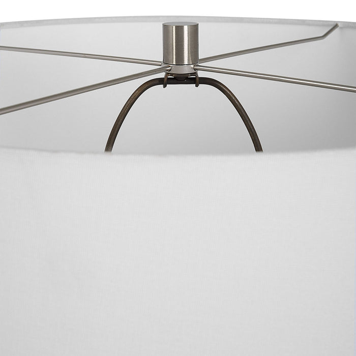 Uttermost 30236-1 One Light Table Lamp, Brushed Nickel