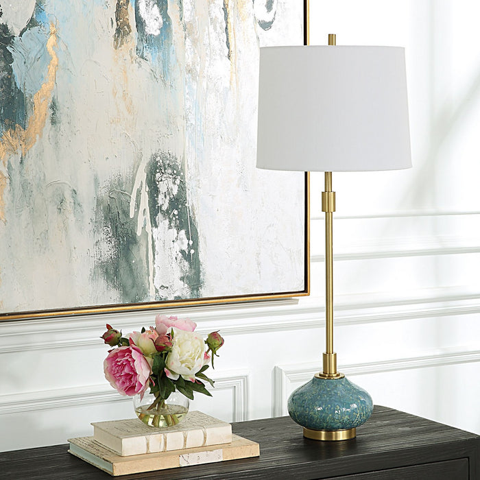Uttermost 30241-1 One Light Buffet Lamp, Antiqued Brass