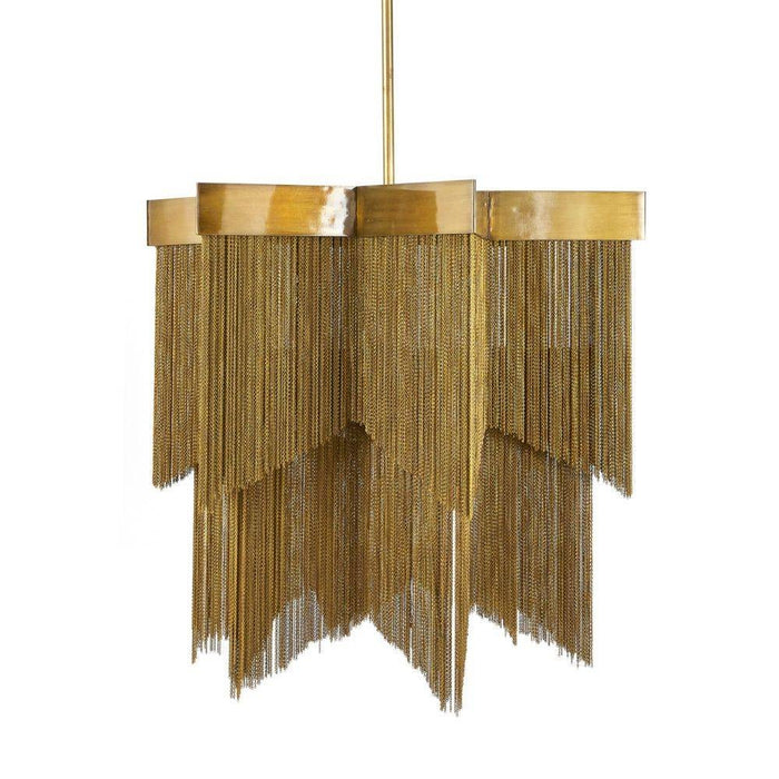 Arteriors DMI07 Chandelier, Vintage Brass