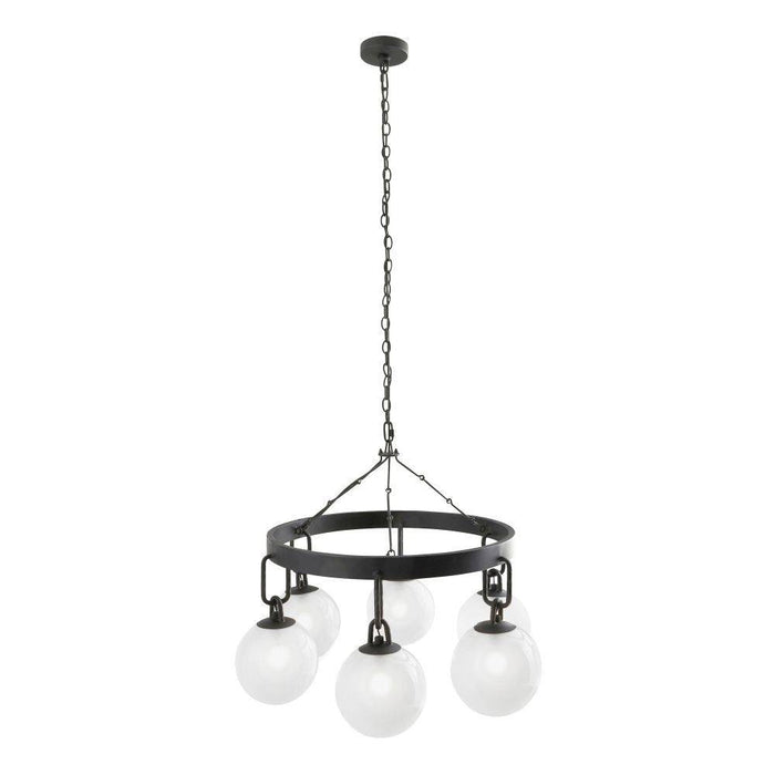 Arteriors DMI08 Chandelier, Bronze, Frosted Glass