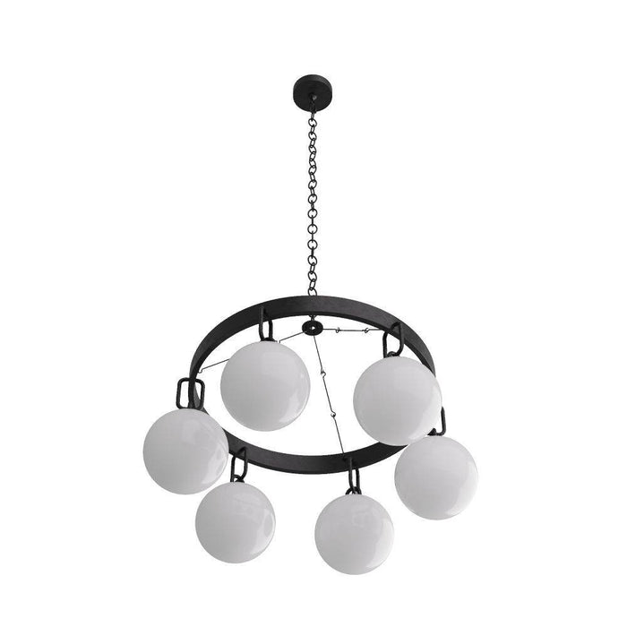 Arteriors DMI08 Chandelier, Bronze, Frosted Glass