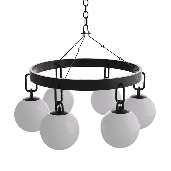 Arteriors DMI08 Chandelier, Bronze, Frosted Glass