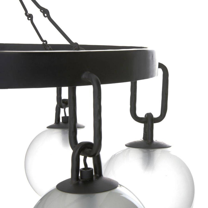 Arteriors DMI08 Chandelier, Bronze, Frosted Glass