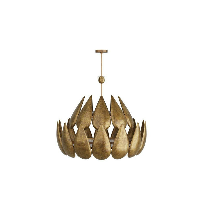 Arteriors DMI09 Chandelier, Vintage Brass