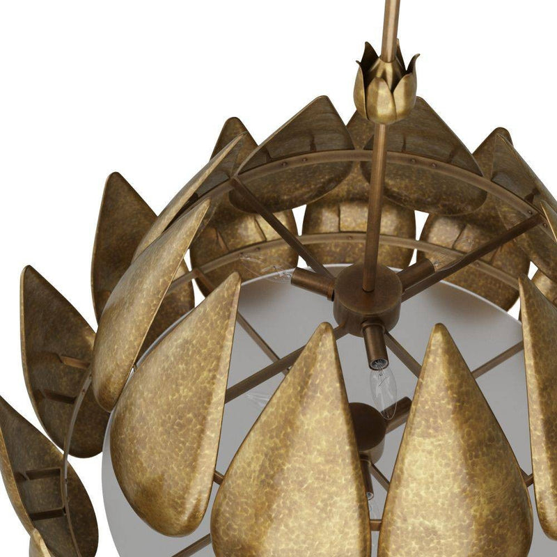 Arteriors DMI09 Chandelier, Vintage Brass