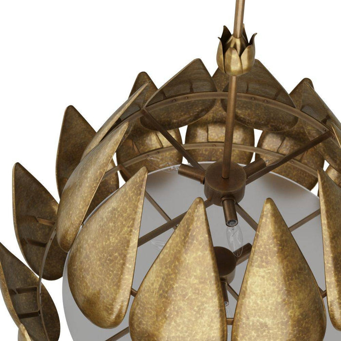 Arteriors DMI09 Chandelier, Vintage Brass