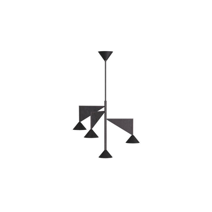 Arteriors DMI10 Chandelier, Hammered Blackened Iron