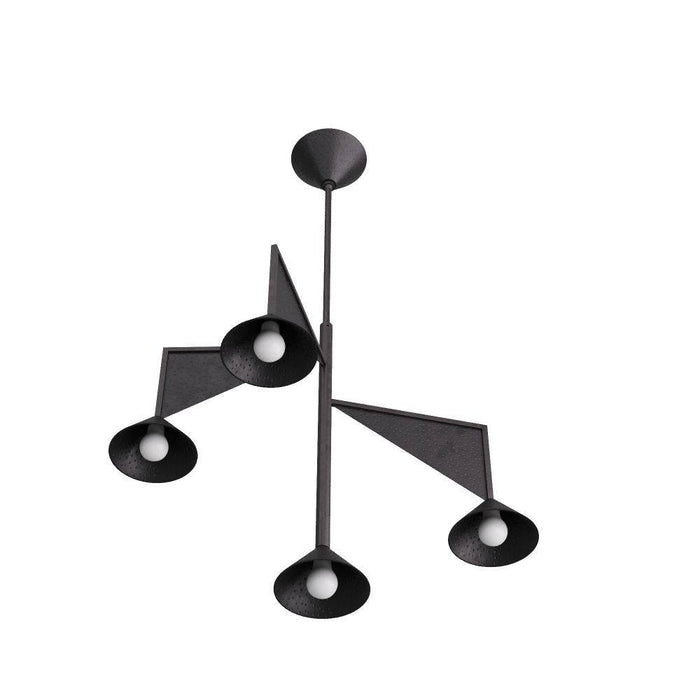 Arteriors DMI10 Chandelier, Hammered Blackened Iron