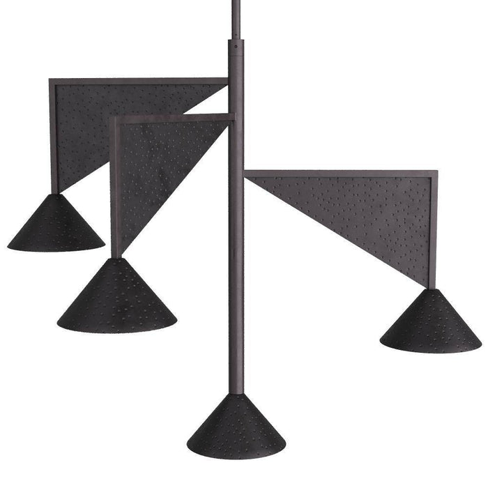 Arteriors DMI10 Chandelier, Hammered Blackened Iron