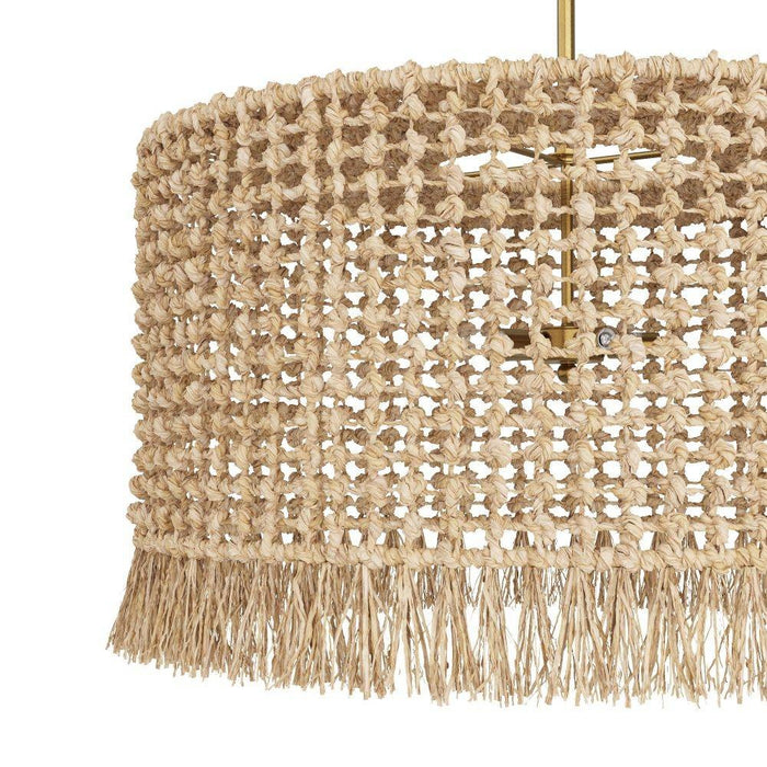 Arteriors DMS10 Chandelier, Natural Raffia