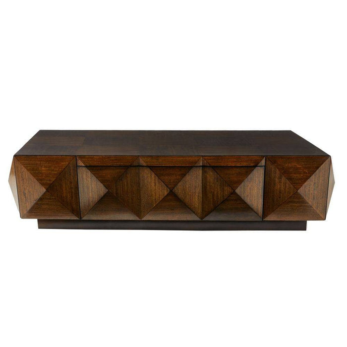 Arteriors FCS01 Cocktail Table, Brindle Eucalyptus Veneer/Ebony Oak