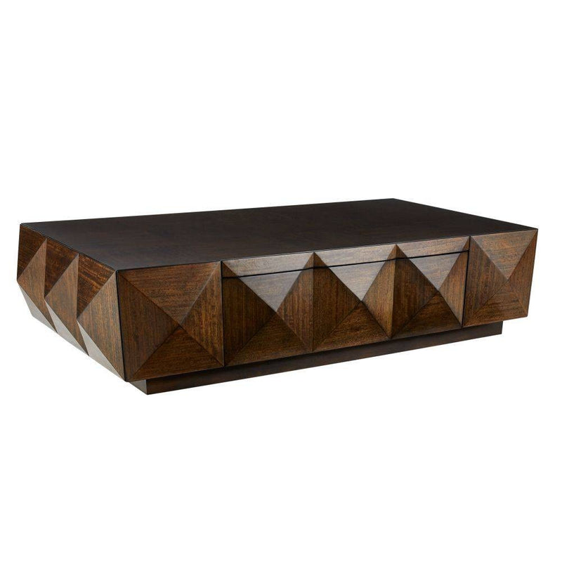 Arteriors FCS01 Cocktail Table, Brindle Eucalyptus Veneer/Ebony Oak