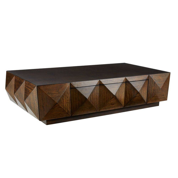 Arteriors FCS01 Cocktail Table, Brindle Eucalyptus Veneer/Ebony Oak