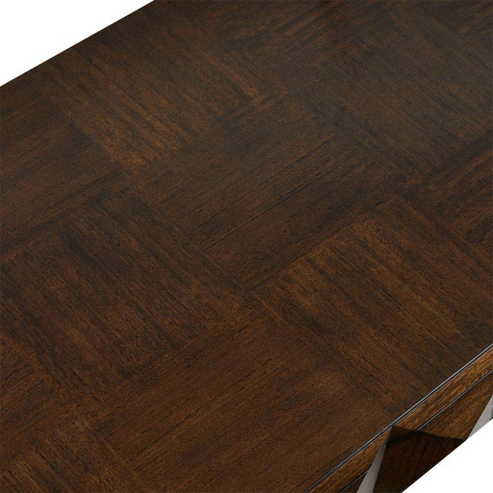 Arteriors FCS01 Cocktail Table, Brindle Eucalyptus Veneer/Ebony Oak
