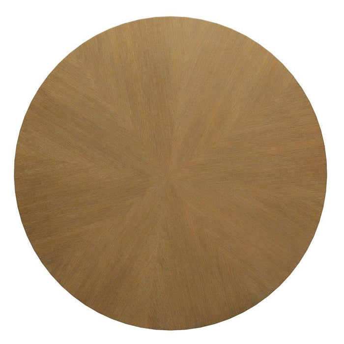 Arteriors FDS02 Dining Table, Oyster Oak Veneer/Antique Brass