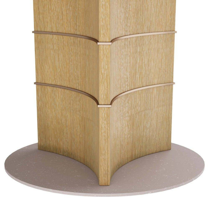 Arteriors FDS02 Dining Table, Oyster Oak Veneer/Antique Brass