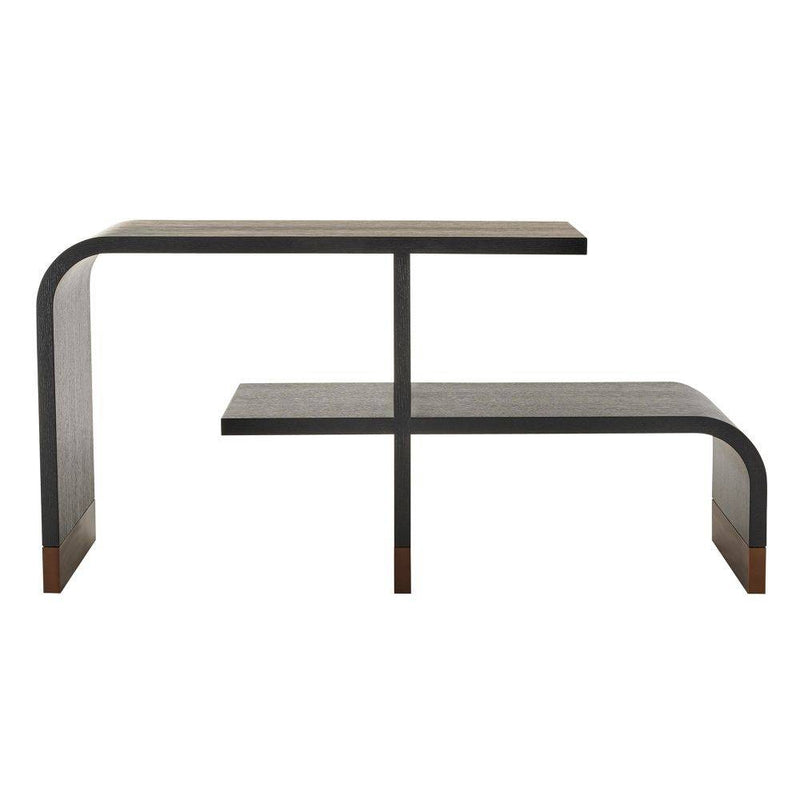 Arteriors FGS01 Etagere, Ebony Oak Veneer/Antique Brass
