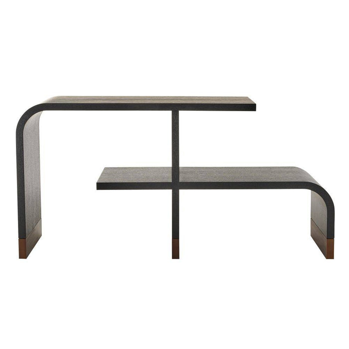 Arteriors FGS01 Etagere, Ebony Oak Veneer/Antique Brass
