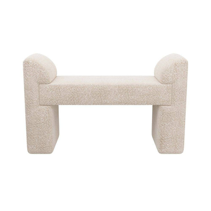 Arteriors FHU01 Bench, Cream Sherpa