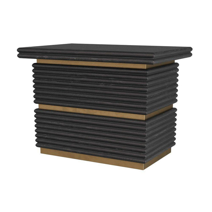 Arteriors FII02 Side Table, Ebony Oak/Antique Brass