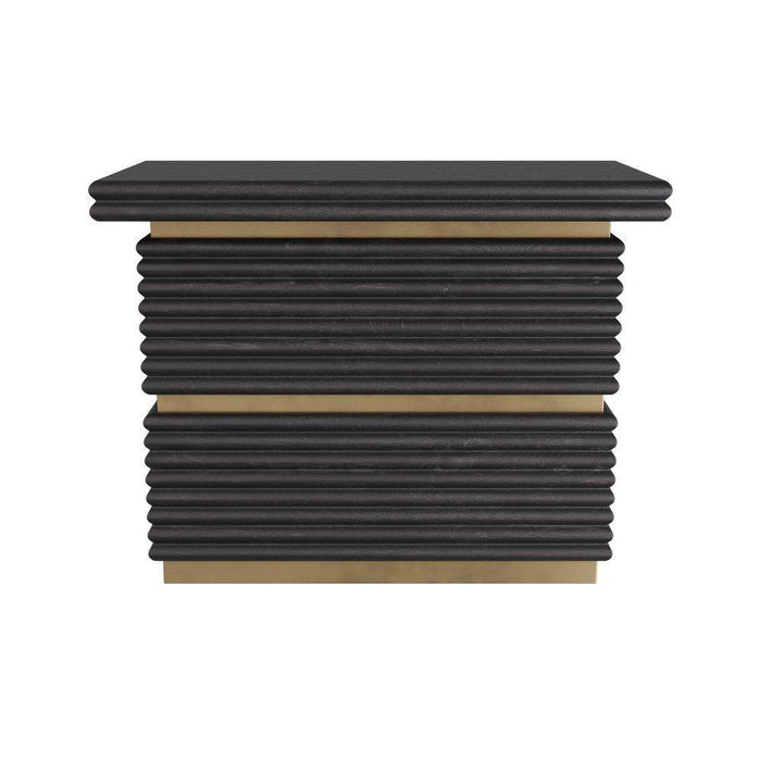 Arteriors FII02 Side Table, Ebony Oak/Antique Brass
